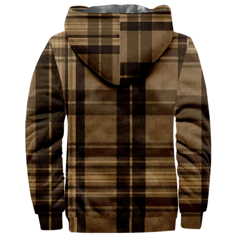 New Colorful Stripe Cotton Coat Hooded Sweater Casual Print Men's Fur Loop Arctic Velvet Zipper Patch Pocket Hooded Sweater a06