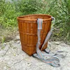 Large Capacity Double Shoulder Bamboo Basket Portable Outdoor Picnic Basket Tea Picking Baskets Dance Props Organization Basket 4