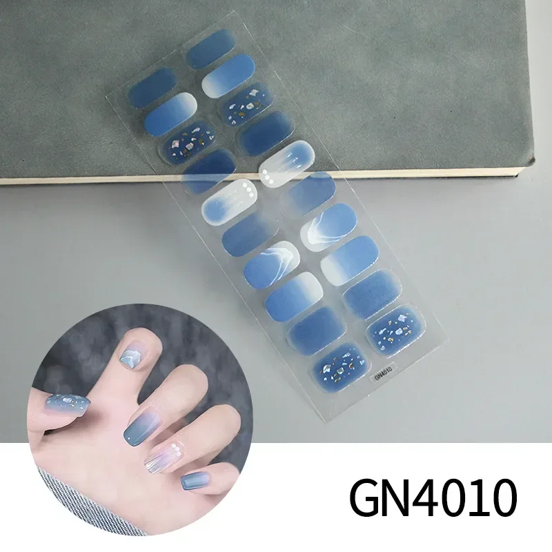 

Ins DIY Manicure Decor UV Gel Nail Stickers Baking-free20/22 Finger Adhesive Nail Sticker Full Paste Semi Cured Nail Art Sticker