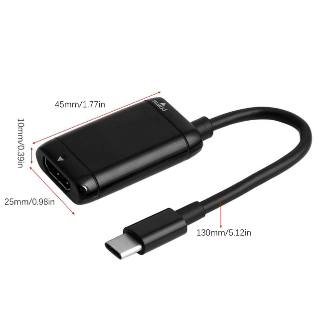 Divisor compatible con USB-C tipo C a HDMI, puerto de alimentación USB 3,1,  convertidor tipo C macho a hembra para MHL, teléfono Android, tableta -  AliExpress