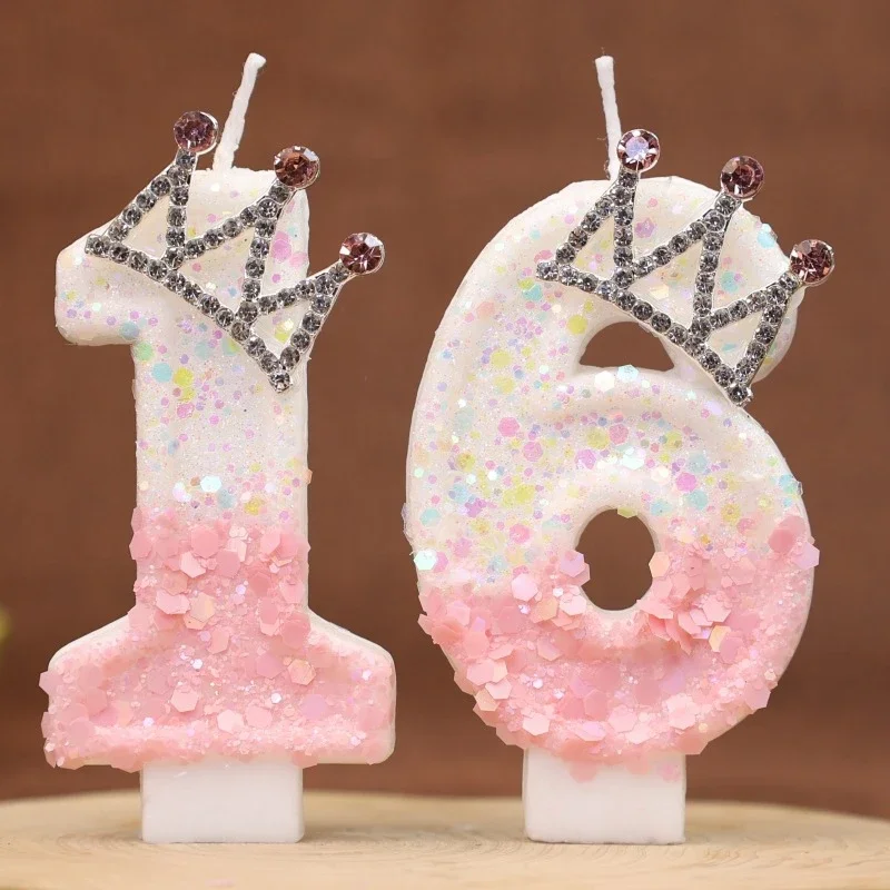 Pink Crown Birthday Candle - Adorable Number Candle for Cake Topper Celebrations
