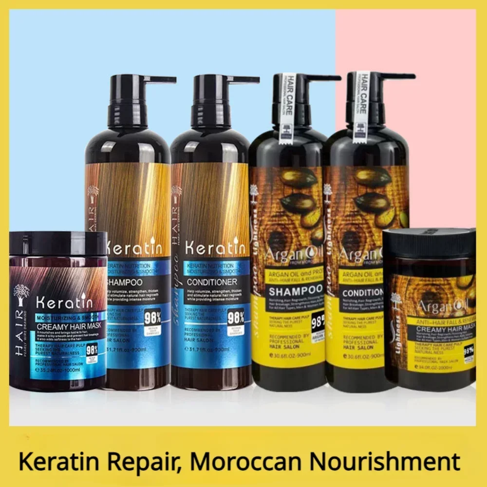 

Keratin Shampoo Conditioner Hairmask Kit Repair Dry Damaged Moisturizer Smoothing Haircare Set Treatment Shampoo Condicionador