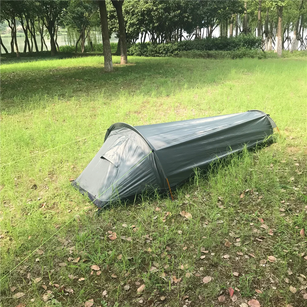 Ultralight Camping Tent Backpacking Tourist Tent Outdoor Sleeping Bag Bivy Bag Waterproof Single Person Travel Bivvy