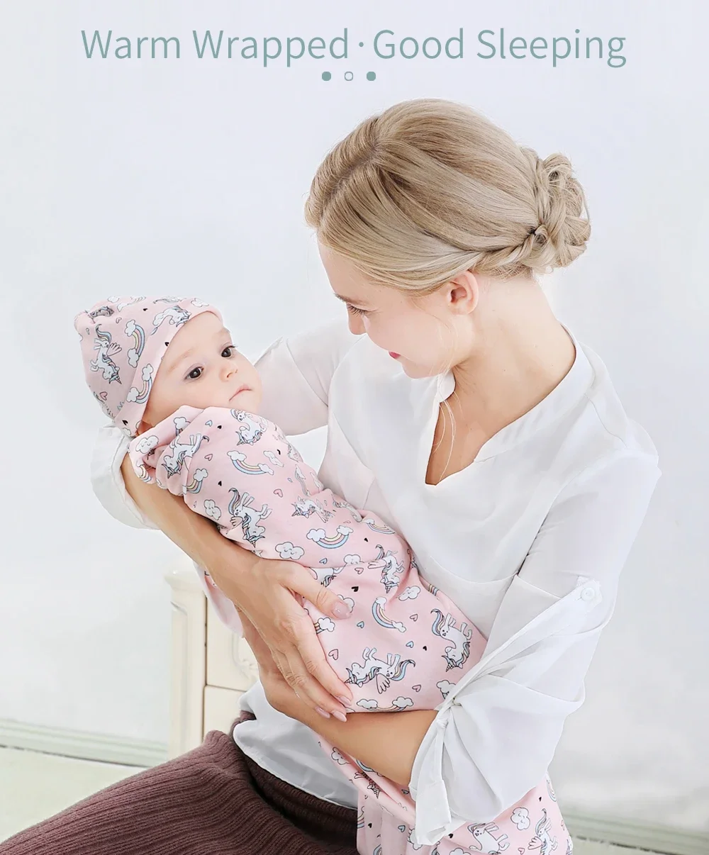 Insular Baby Boys Girls Stretch Cotton Wrapped Toddler Swaddle Cartoon Blanket Bath Towels Kids Sleeping Blankets For Newborn