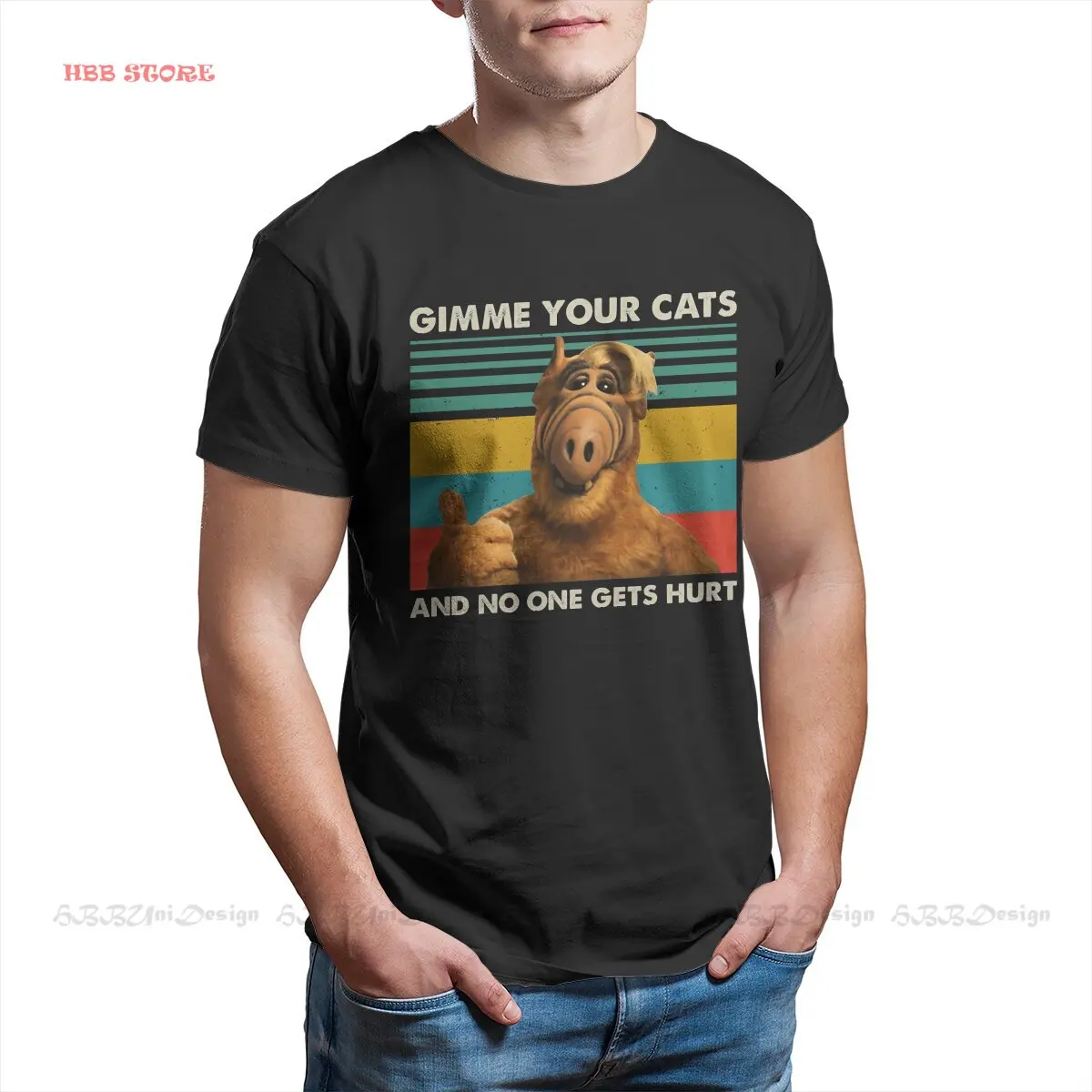 Alf The Animated Series Tshirt In Tessuto Retro Emmi Your Cats Basic T Shirt Leisure Men Tee Shirt Nuovo Design