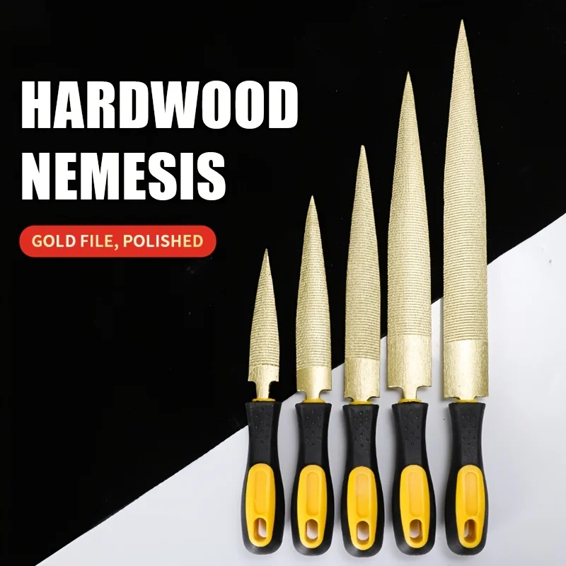 Golden Tapered Wood File Grater DIY Craft Carpenter Woodworking Carving Tool File Gold (6 Inch Gold File Bag
