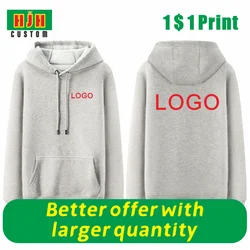 Personalized Customization Of Your Own Design Brand Logo/Image For Men And Women DIY Embroidery Printed Hoodie Sweatshirt New6XL