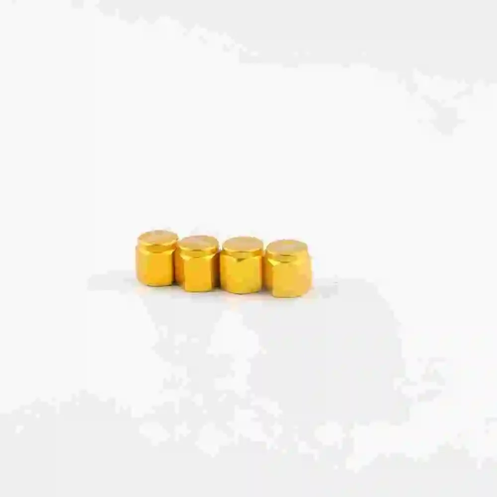 Premium Aluminum Tire Valve Stem Caps - Titanium Finish, Set of 4