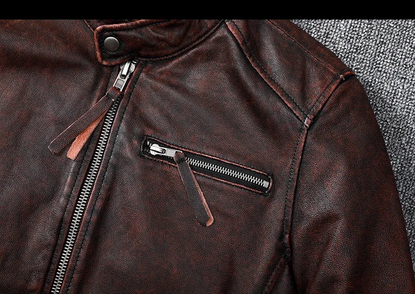 2023New Natural Calfskin Leather Jacket Men Genuine Leather Moto Jacket Autumn Short Classic Business Leisure Corium Coat