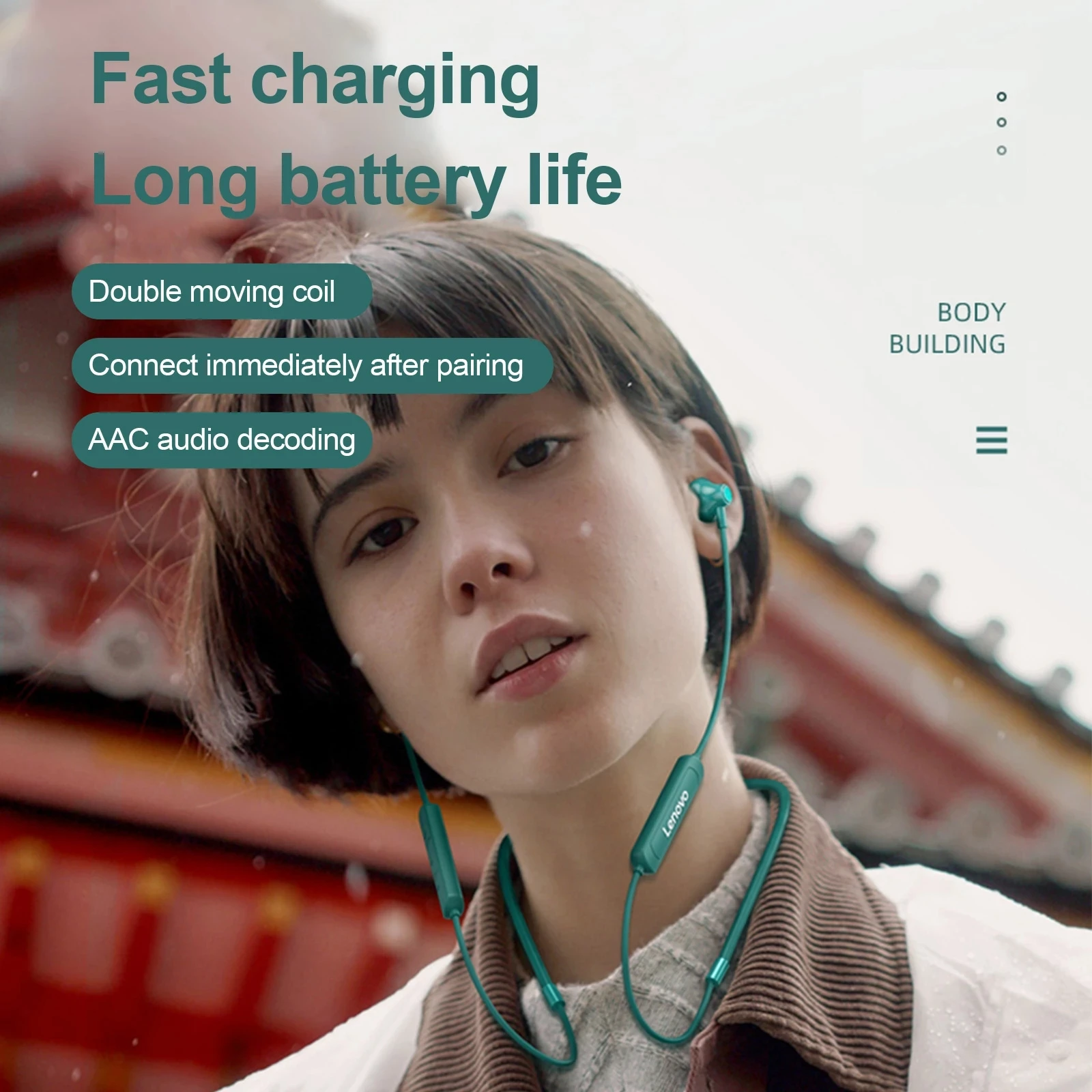 Lenovo SH1 Wireless Earphone Bluetooth 5.0 Neckband Headphone HIFI Sound Sport Magnetic Headset IPX5 Waterproof Earbuds with Mic 6