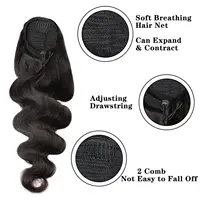 Extensions de cheveux humains à ondulations naturelles, 100% vrais cheveux humains brésiliens Remy, à clipser, pour femmes, couleur naturelle 3