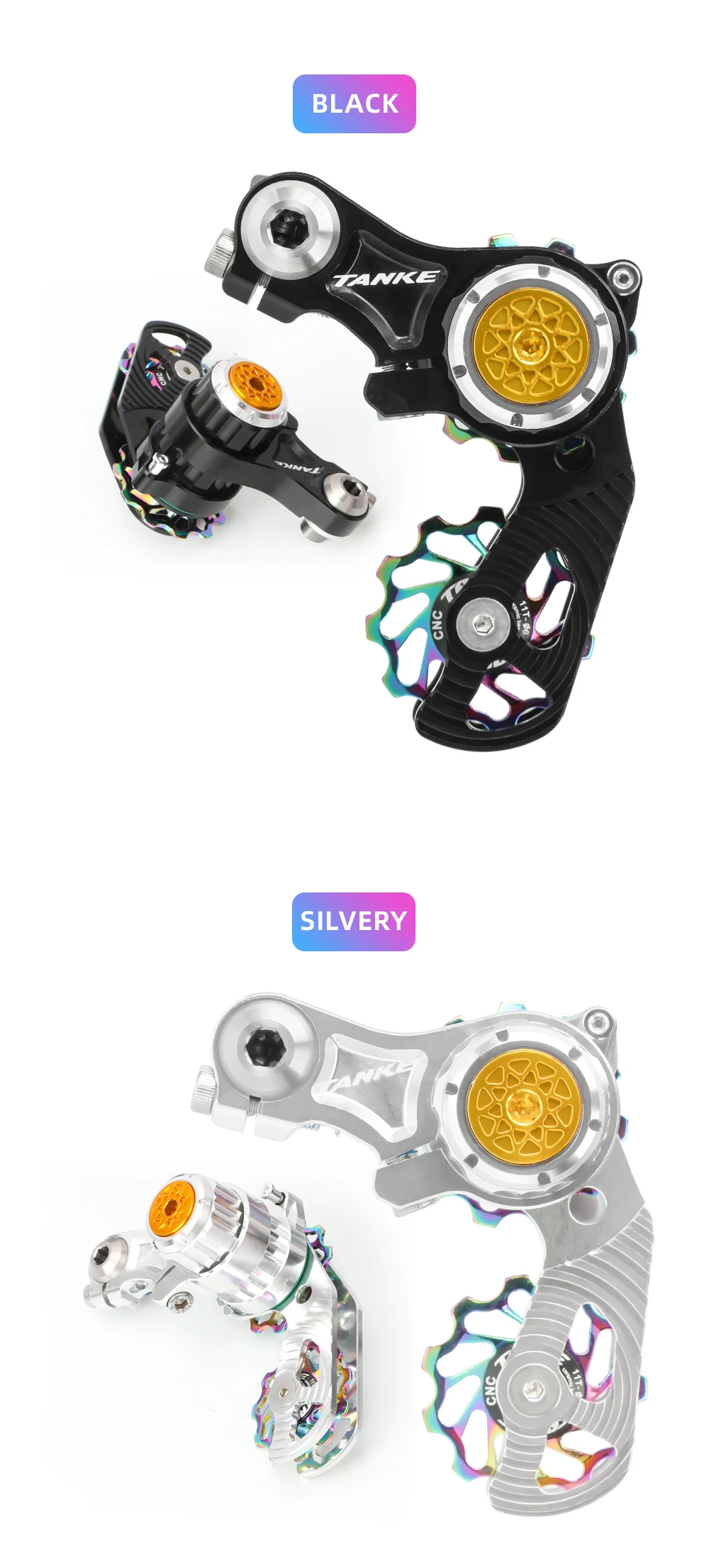 TANKE MTB Kettenspanner CNC-Riemenscheibe Einzelgang-Spannvorrichtung für DJ/Faltrad/Mountainbike Hohe Härte Rutschfest – Detail 8