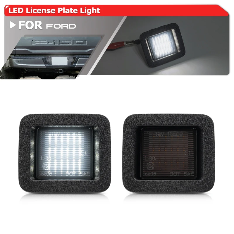 2X Adatto Per Ford F-150 Raptor & F-150 Raptor Smd Bianco Canbus Posteriore Led Numero Targa Luci Lampade Fl3Z-13550-A