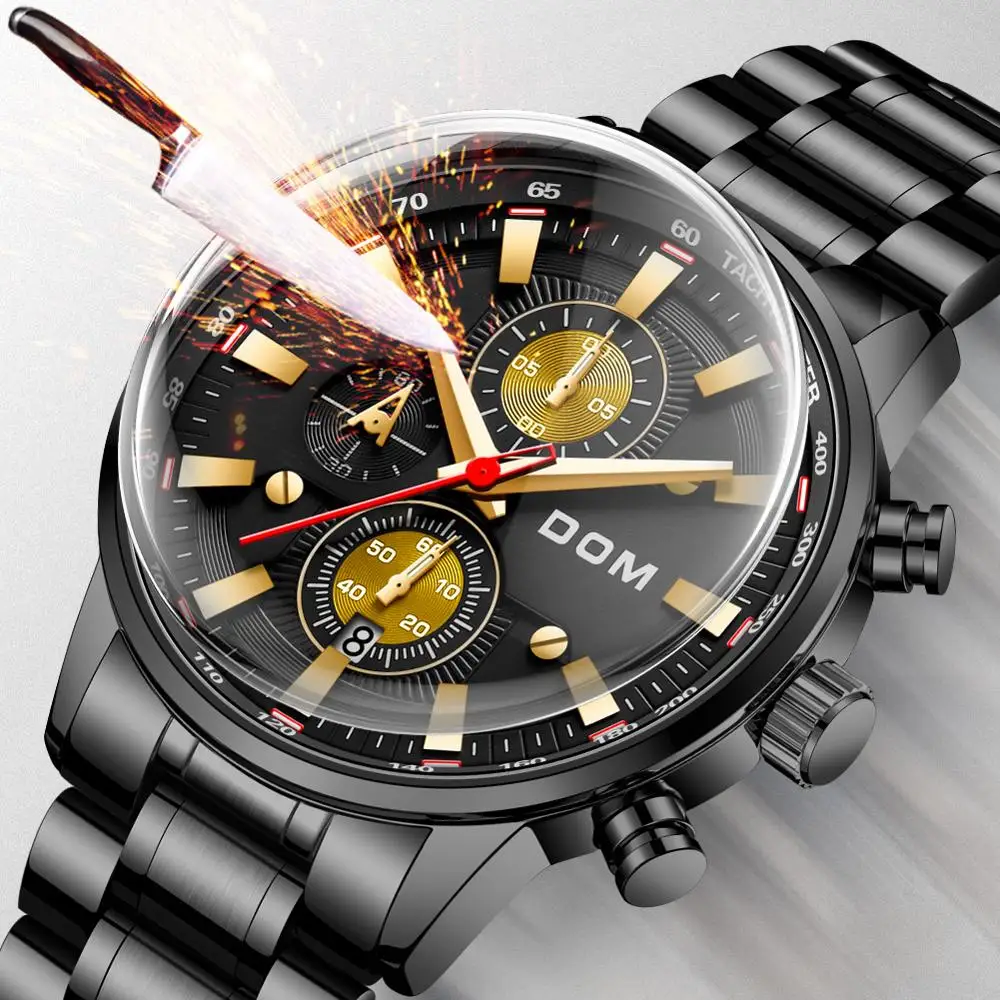 DOM Fashion watches men's watches creative men's watches luxury Stainless steel men's watches business waterproof sports M-1319