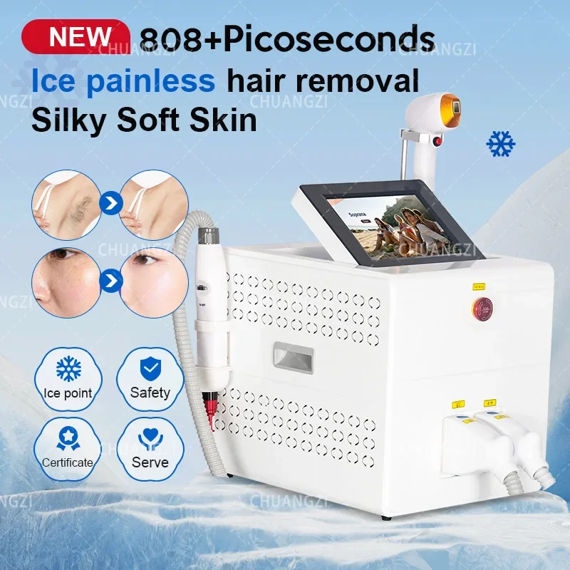 

NDYAG Laser Picosecond + Diode Laser Hair Removal 2-in-1 Machine Removes Tattoo Pigments Safe Painless Permanent Hair Removal