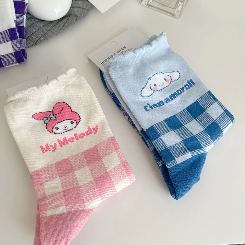 

1 пара, Детские хлопковые носки Sanrio с рисунком «Hello Kitty»