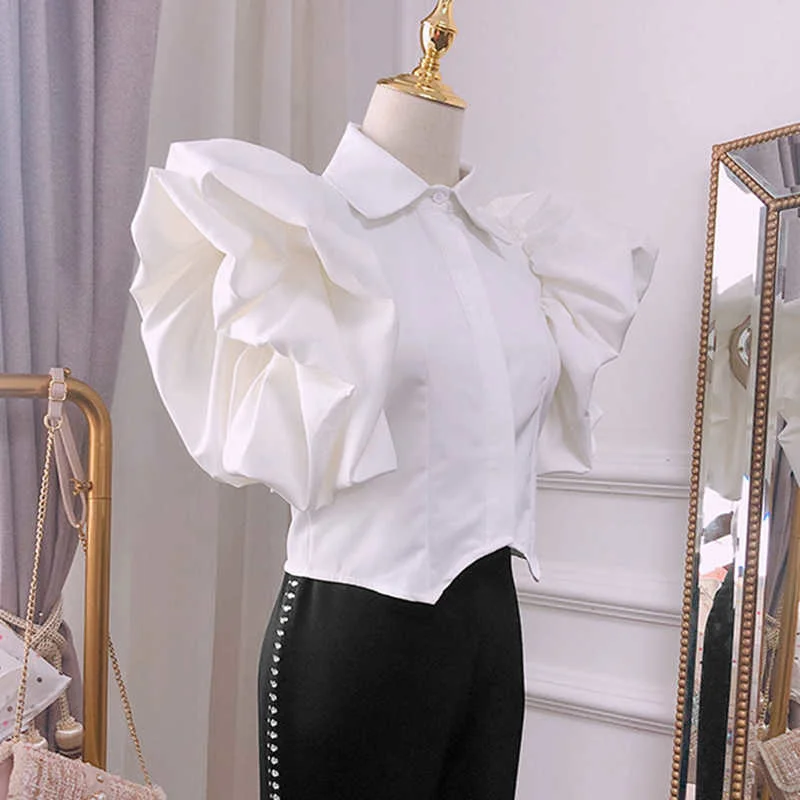 Vintage Ruffles Women Blouse