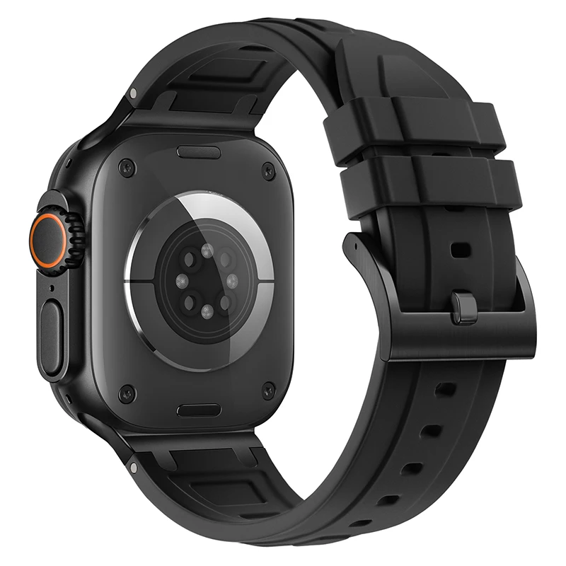 Enhanced Metal and Silicone Apple Watch Band - Universal Fit