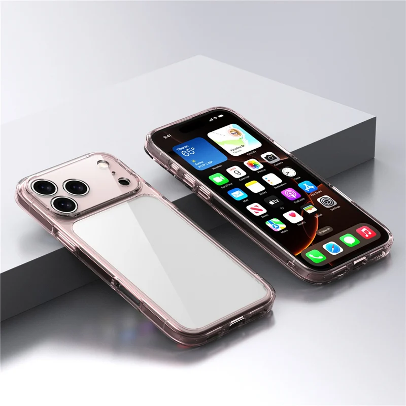 Luxury Hybrid Transparent Shockproof Phone Case with Clear Hard Acrylic Protective Back Cover