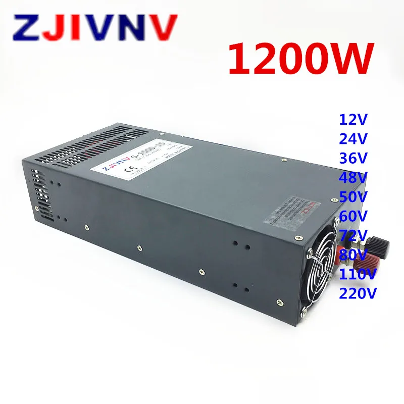 

1200W 50V 24A Single Output Switching power supply Driver Transformers 220V 110V AC to DC50V smps For CNC Machine DIY LED CCTV