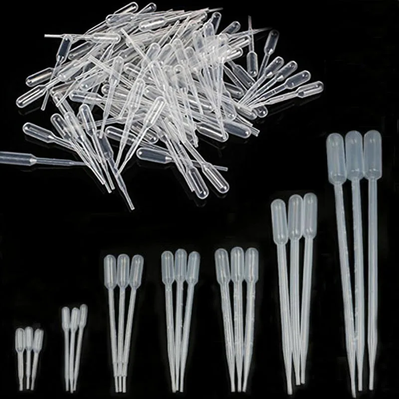 25/50/100PCS Laboratory Pipette Plastic Disposable Graduated Container Liquid Dropper Equipment Straw 0.2 / 0.5 / 1/2/3/5 10ML