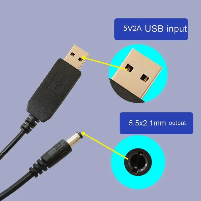 Universal 5V USB to 3V DC5521 Plug Male Power Cord Charging Cable Wire for Clocks, Toy, Thermometers 3.28ft Length