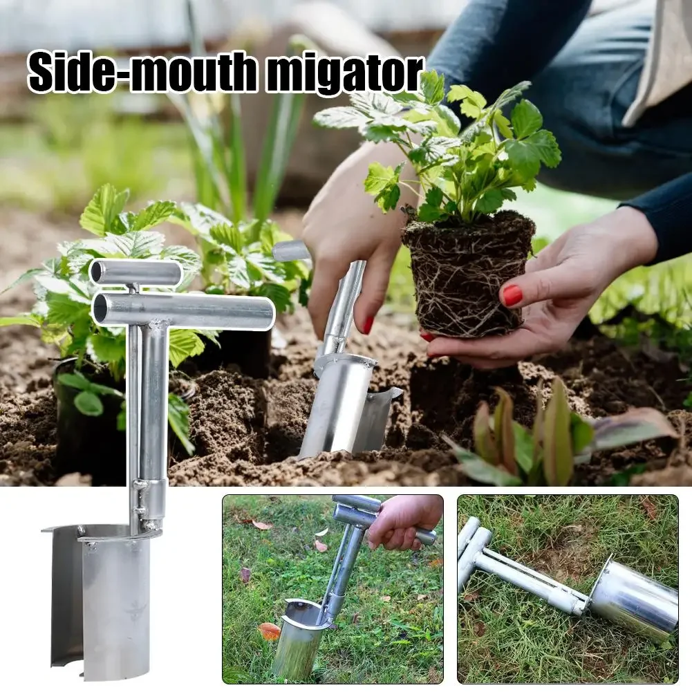 Plant And Fruit Tree Seedling Transplanter New Agricultural Tool Digging and Hole Stainless Steel Garden Artifact Soil Moving 2
