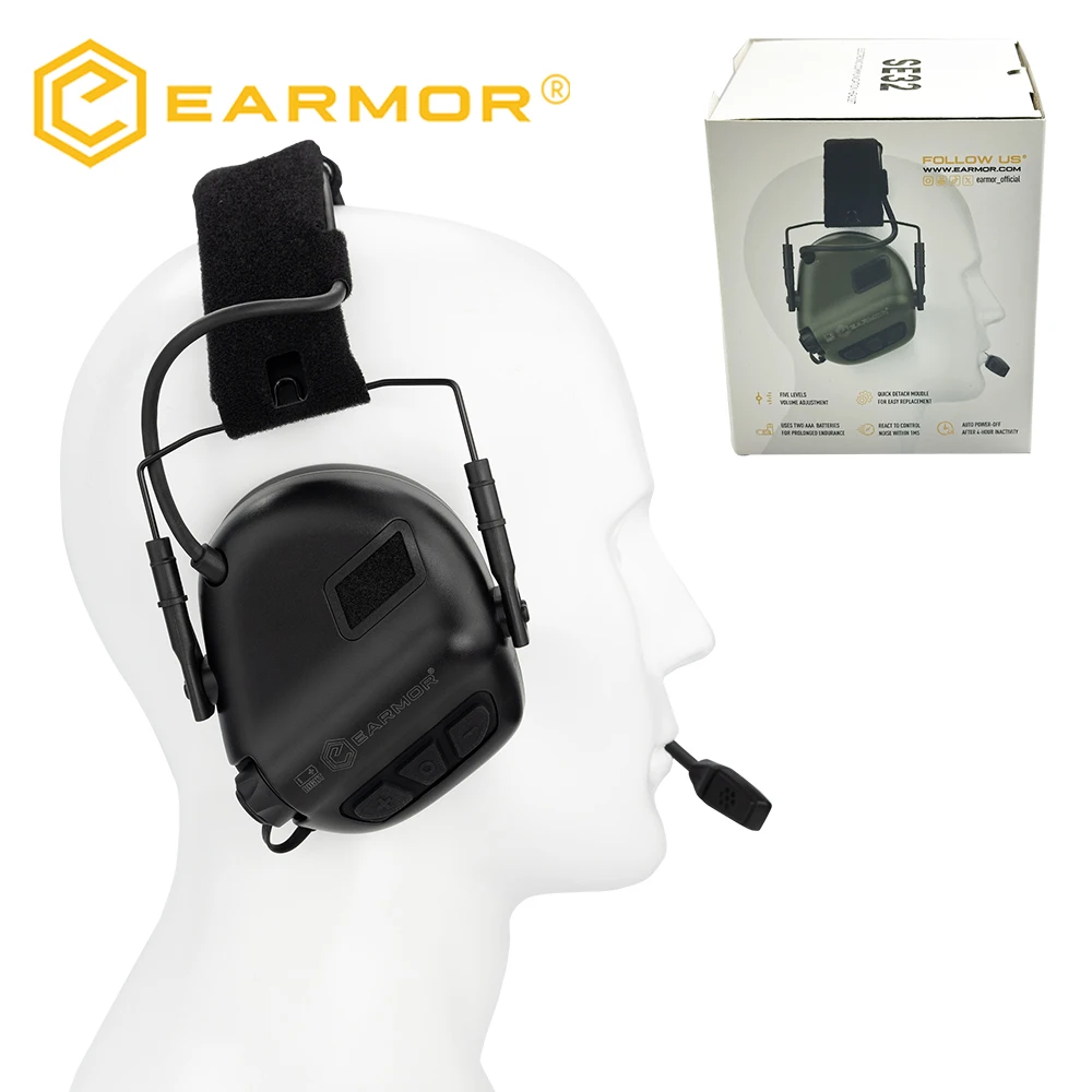 EARMOR M32SE Tactical Headset M51 PTT Adapter Set Suitable for Baofeng Radio Communication Shooting Noise Clearance tactical headset