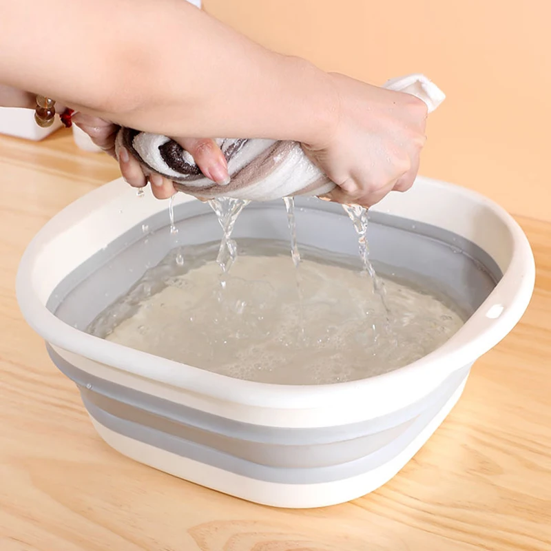 Folding Wash Basin Multi-purpose Washbasin Lightweight Hanging Collapsible Basin for Camping Sink and RV Sinks Cleaning Tool