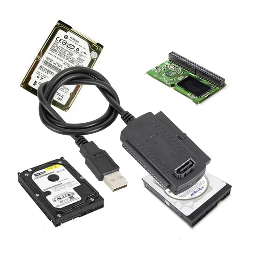 3in1 USB 2.0 IDE SATA 5.25 2.5 3.5 Inch Hard Drive Adapter Cable for PC Laptop