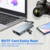USB C HUB, USB C Adapter Dongle with 4K HDMI/VGA/Type C PD/RJ45/ SD/TF Card Reader For MacBook Pro/Air M1 iPad 6