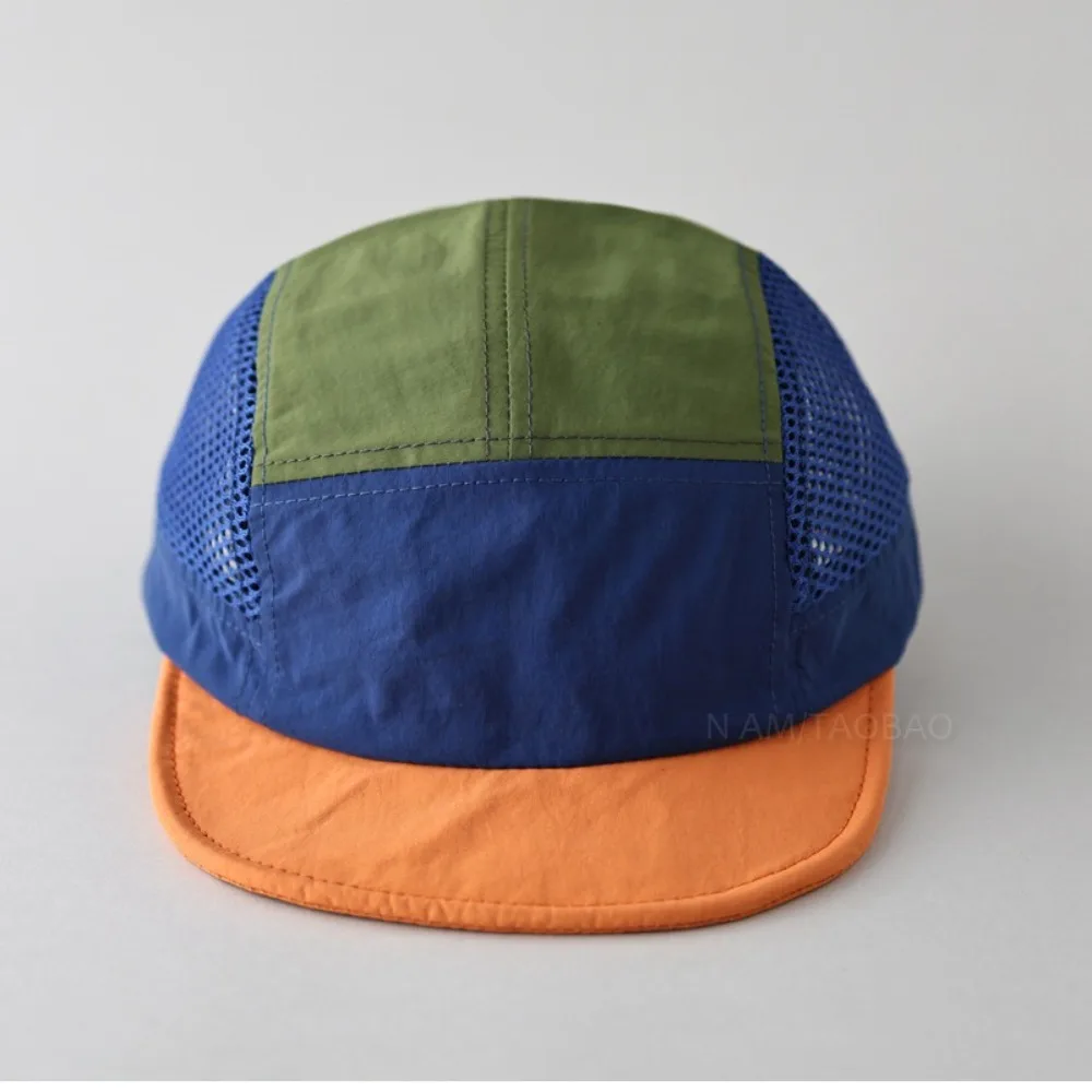 Versatile Retro Mesh Baseball Cap Quick Drying 5 Panel Sun Visor Cap Adjustable Breathable UV Protection Unisex