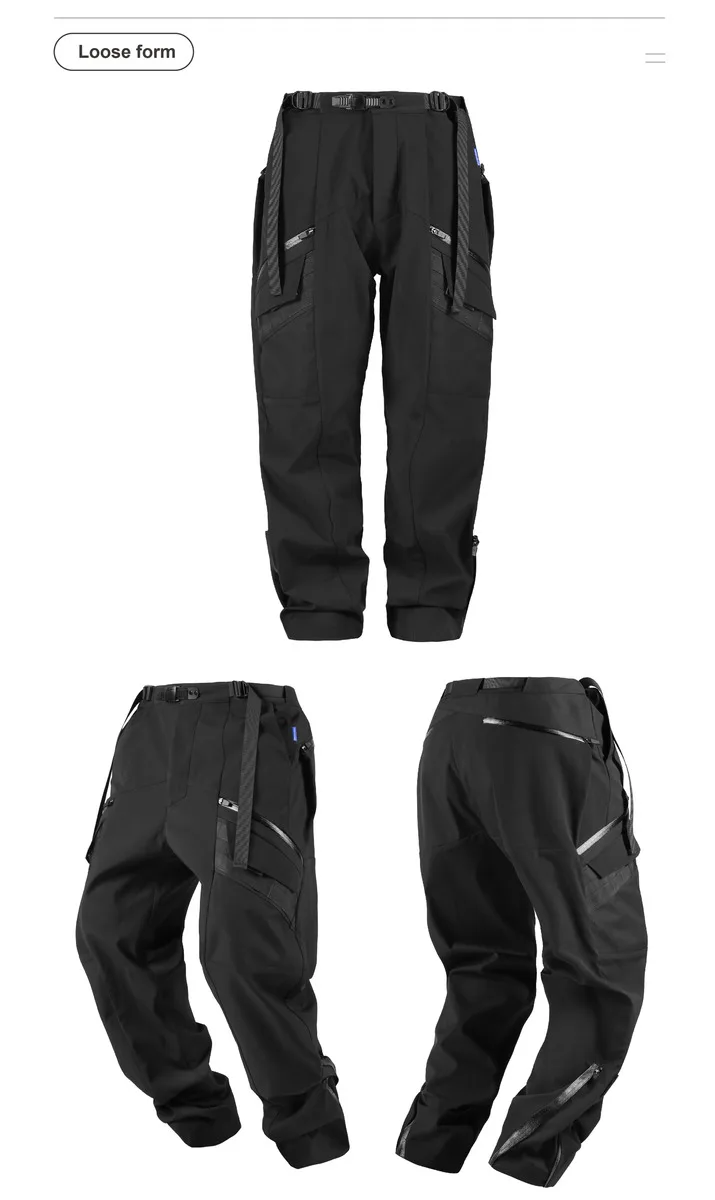 Reindee Lusion 22aw zippered pocket waterproof bunched pants molle multipocket cargo techwear gorpcore