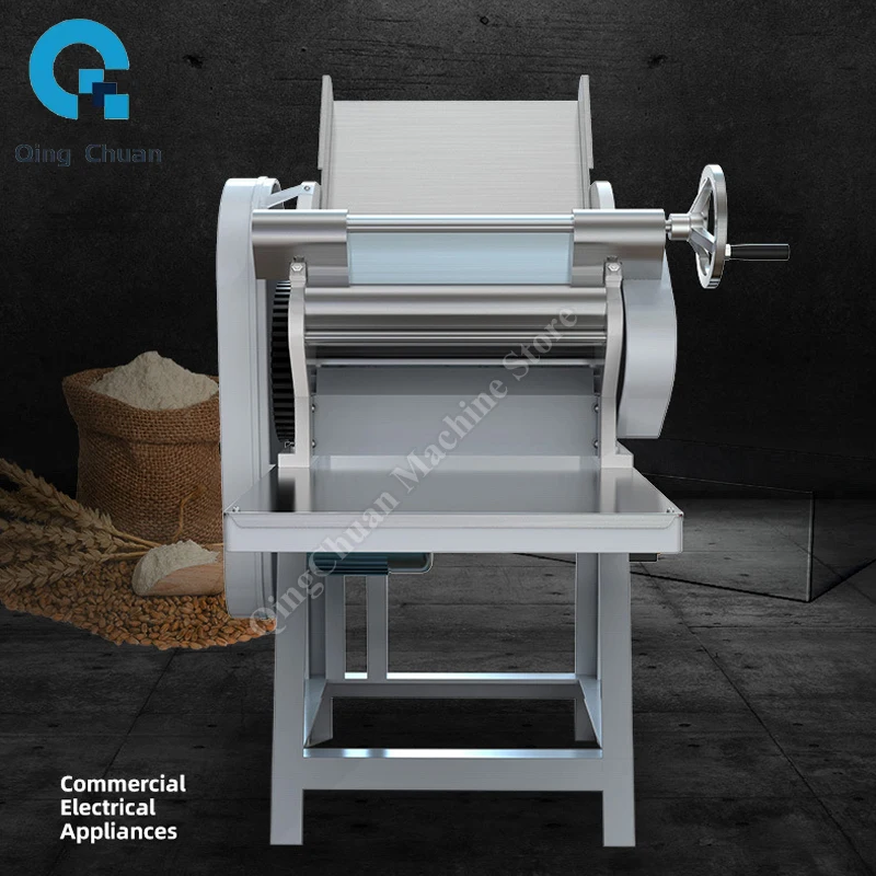 Dough Sheet Press Machine Stainless Steel Vertical Electric 3800W Commercial Dough Roller Kneading Pasta Maker