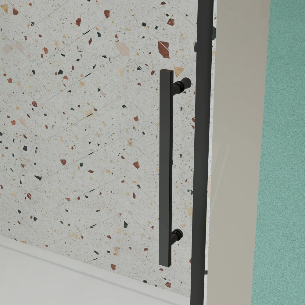 44"-48"W x 72"H sliding shower door, sliding door, with 1/4" tempered glass and Matted Black finish 4872 5