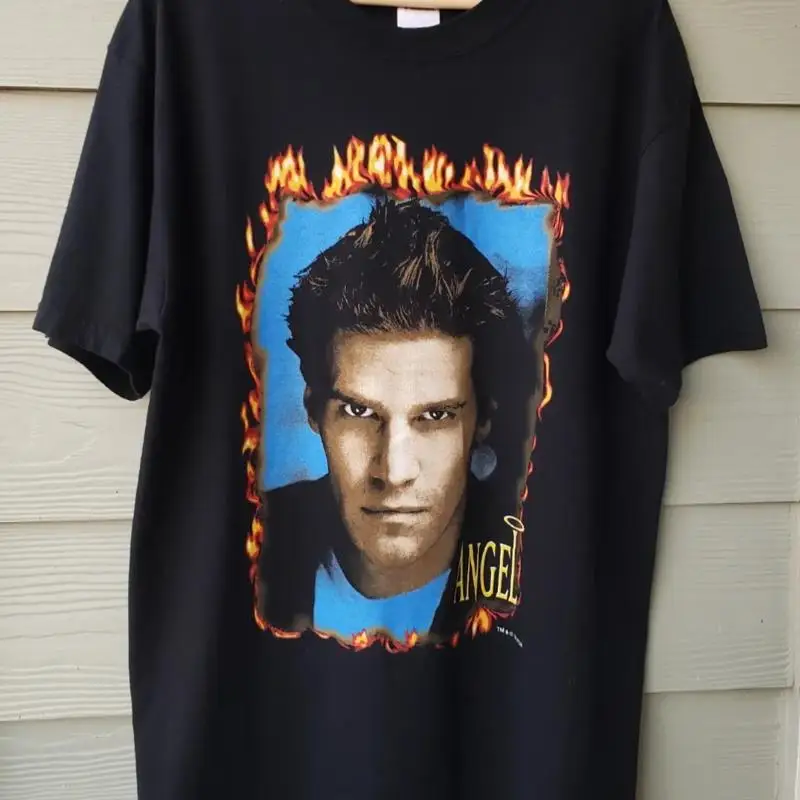 T-shirt Vintage Angel (Buffy) - Culte TV Show - Flammes