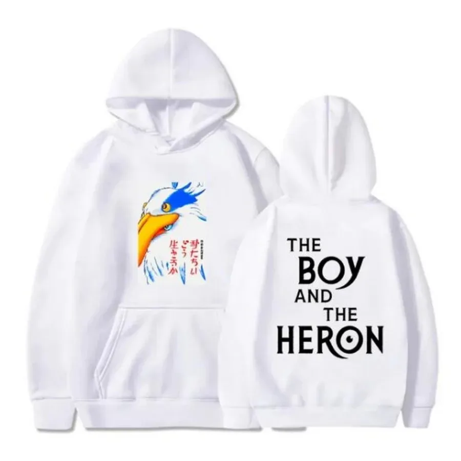 Homens e mulheres de anime japonês Hoodie, The Boy and The Heron, moletom extragrande, streetwear, pulôver Hip Hop, jaqueta com