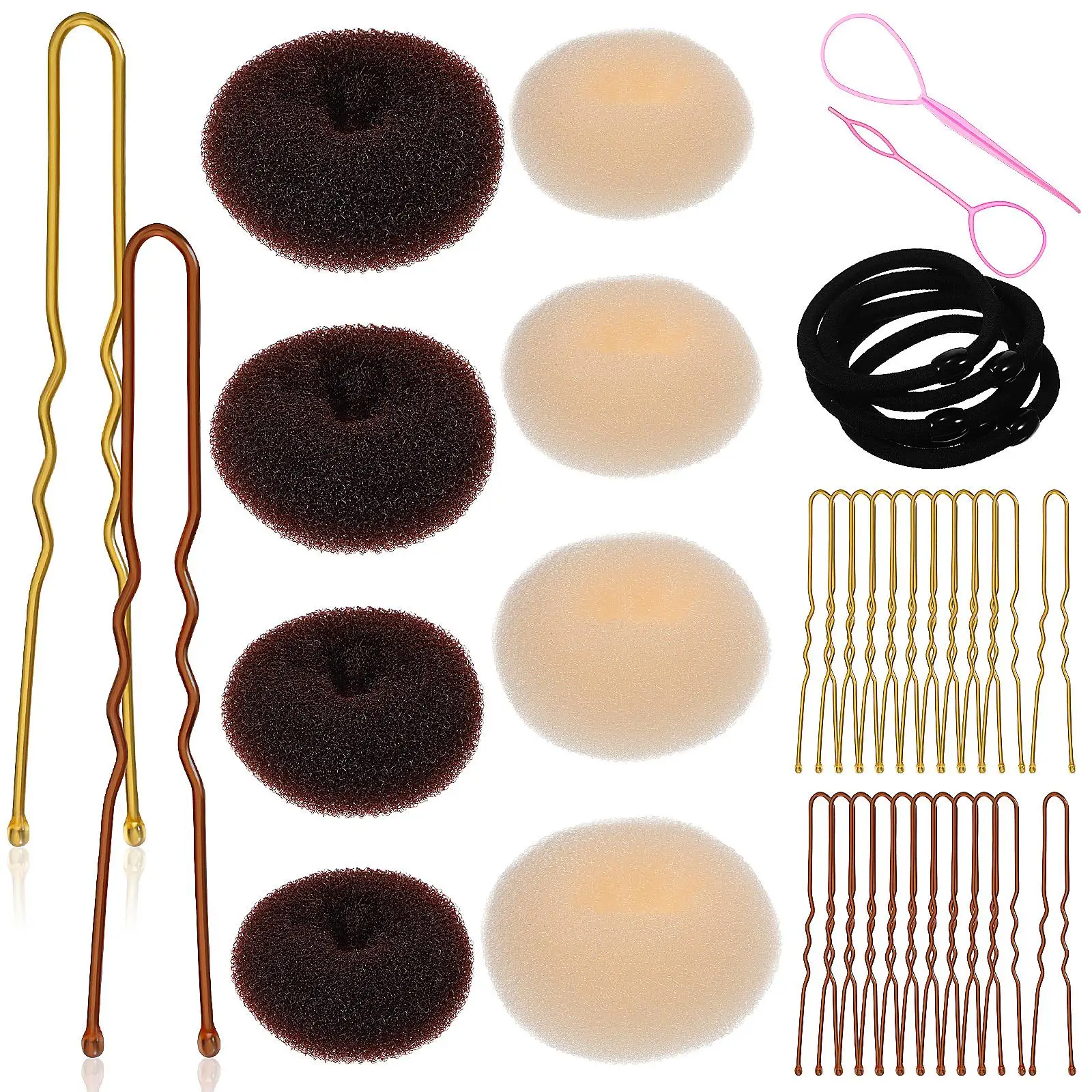 Doughnuts Hair Bun Accessories For Women Female Hairstyle Tool Miss