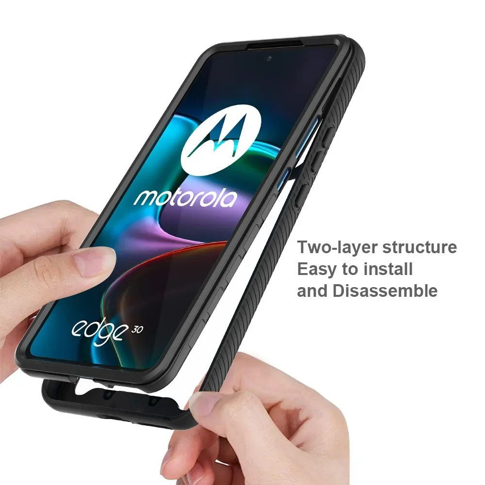 Hybrid TPU/PC Shockproof Crystal Clear Case with Built-in Screen Protector