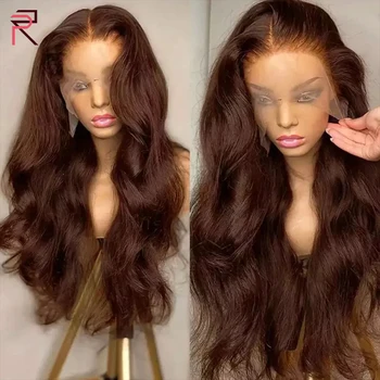 Vietnamese Human Hair Wigs Chocolate Brown Body Wave Lace Front Human Hair Wig 13x6 Hd Lace Frontal Wig For Women Clearance 1