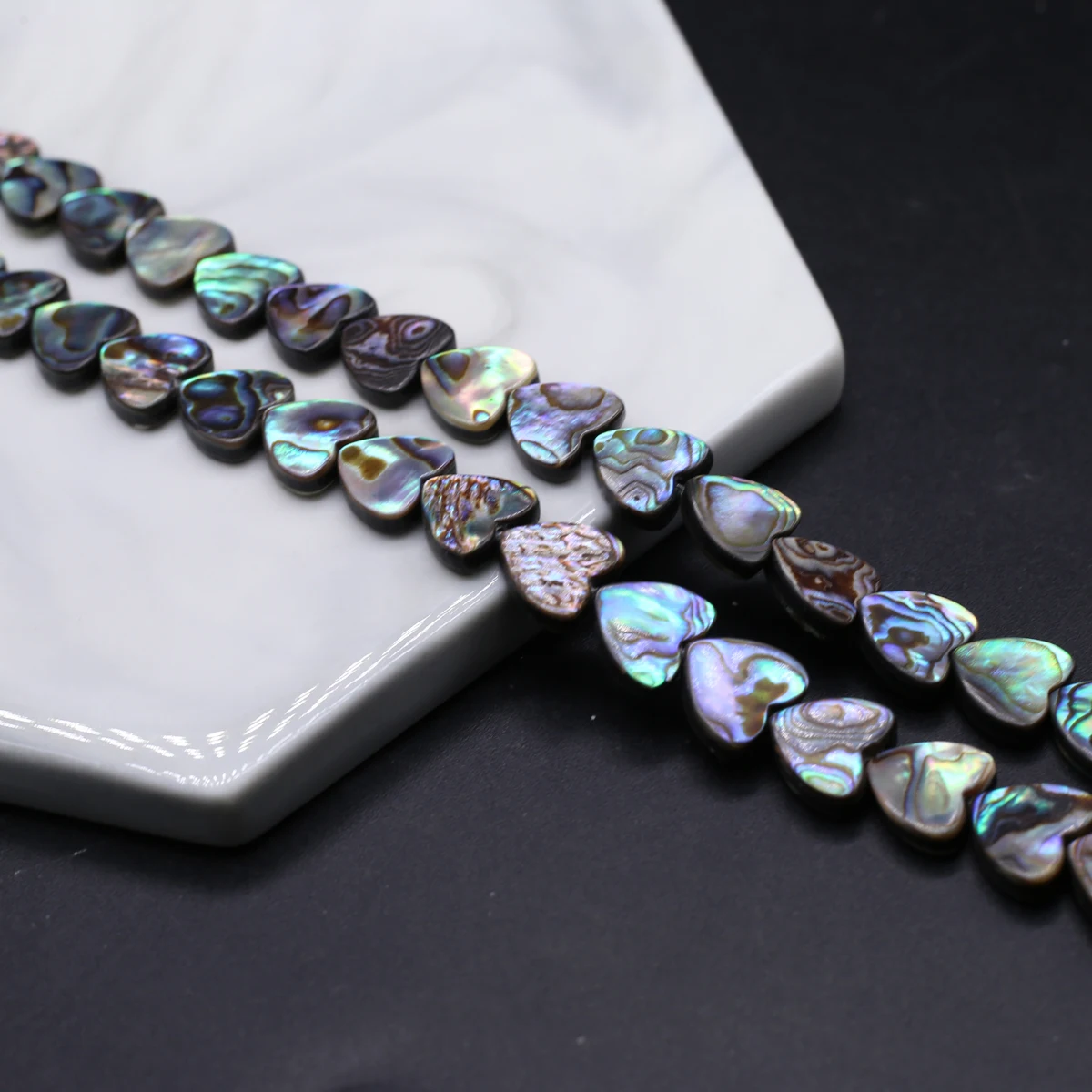 14'' Heart Natural Abalone Shell Beads Love Shell Loose Spacer Beads for Jewelry Making DIY Charms Necklace Bracelet Earrings