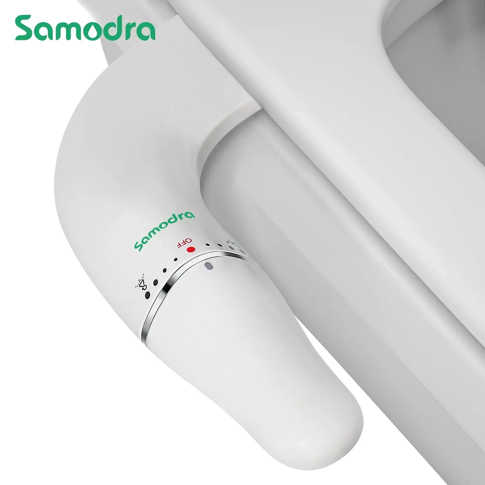 Bidet Attachment SAMODRA Ultra Slim Bidet Attachment for Toilet Seat Dual Nozzle Adjustable Water Pressure Non-Electric Ass Sprayer