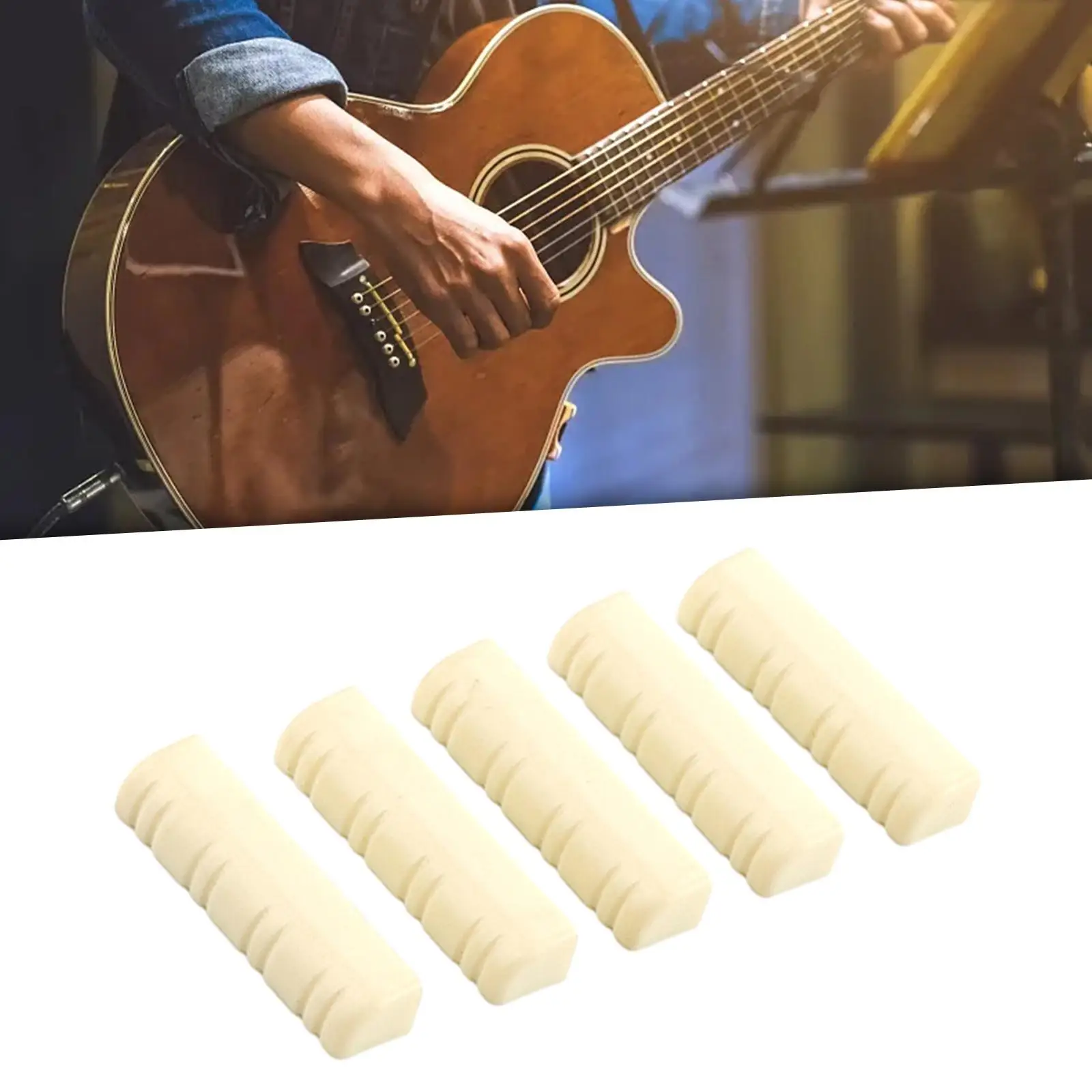 8 String Mandolin Nut 5 Pieces Instrument Accessories Durable Repair Accessories Slotted Mandolin Nut