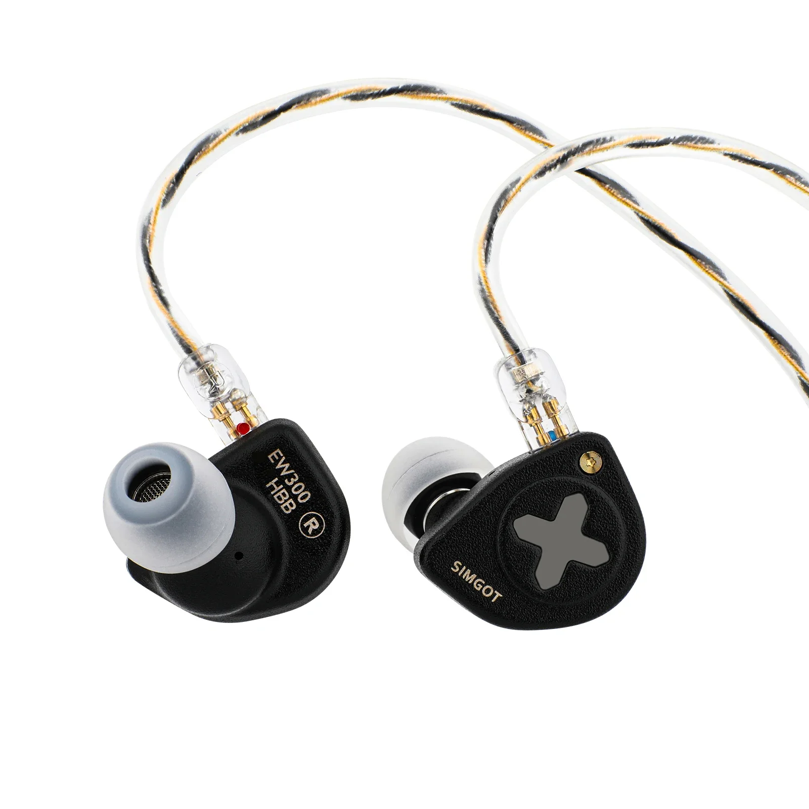 SIMGOT HBB EW300 1DD+1Planar+1PZT Hybrid Driver In Ear Monitor Wired Earbuds with Detachable Nozzles Silver-Plated OFC IEM Cable 3