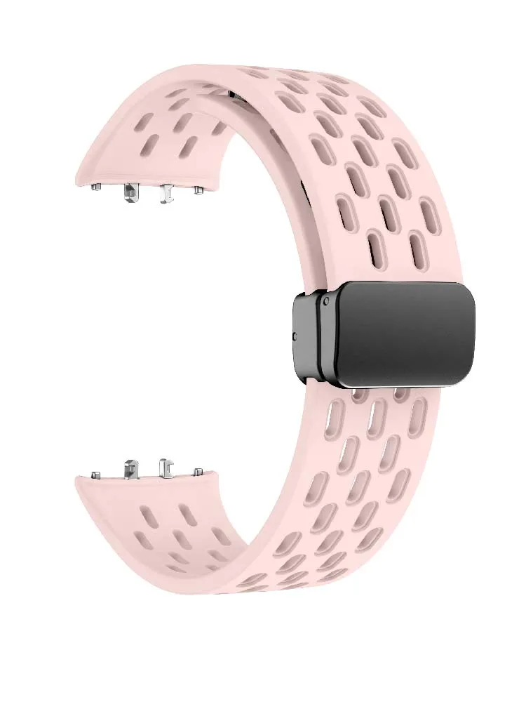 Perforated Foldable Buckle Silicone Smartwatch Strap