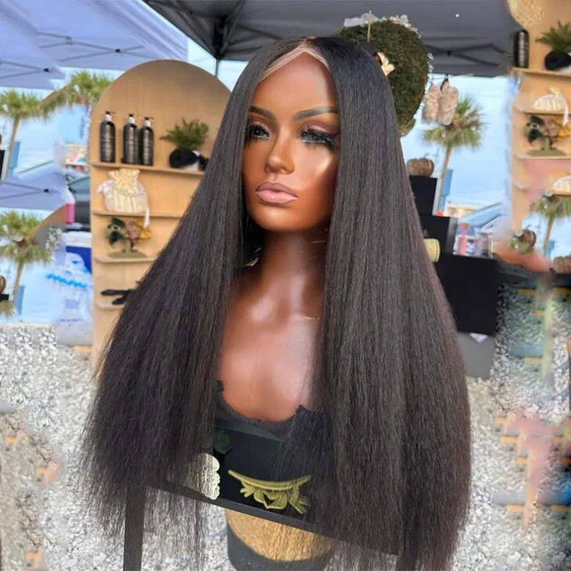 preplucked-natural-black-soft-30inch-long-yaki-kinky-straight-lace-front-wig-for-black-women-with-babyhair-synthetic-gluelesswig