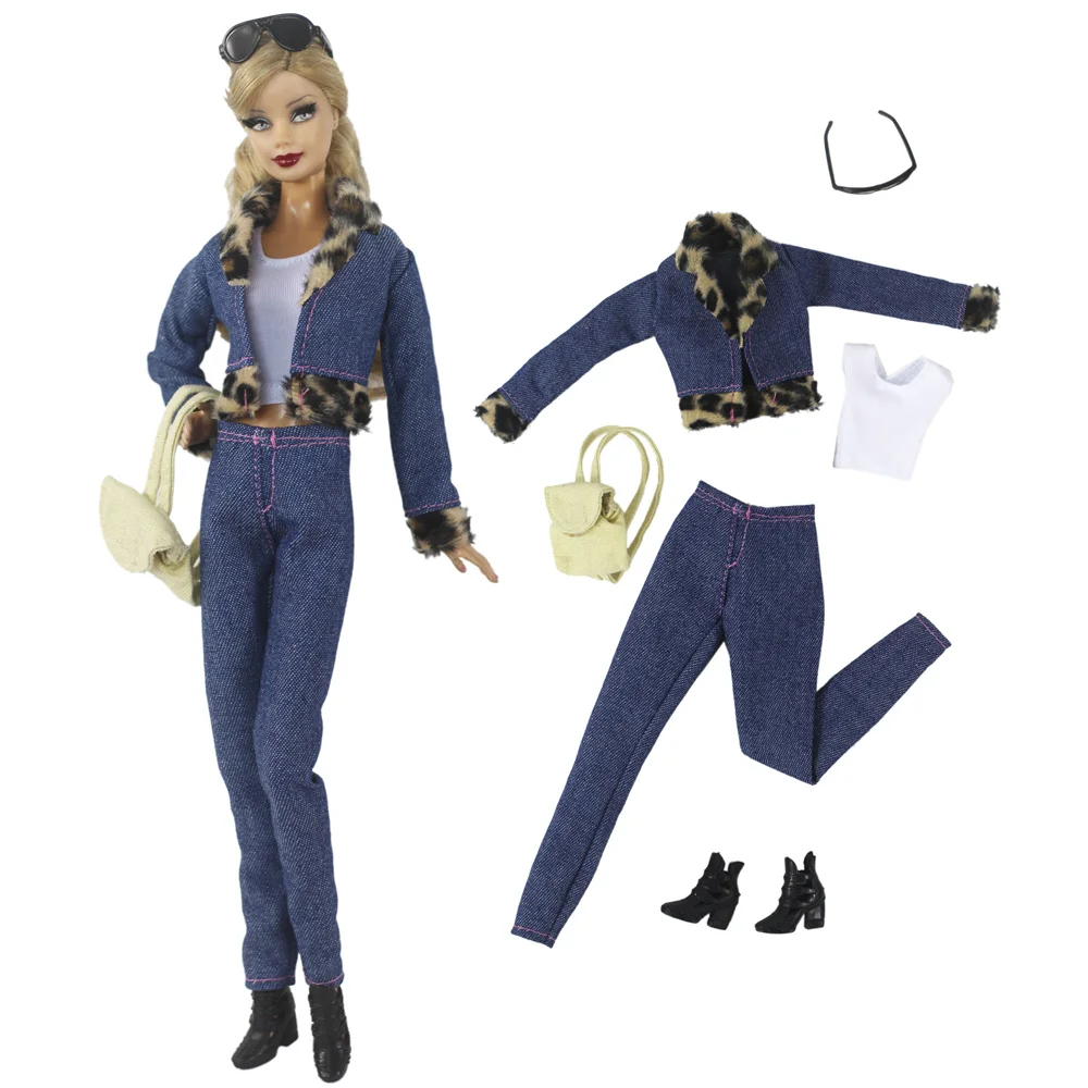 Set Abiti Gialli Per Bambola 11,5 Pollici (1/6) - T-shirt E Pantaloni Jeans Denim - Apatsuki