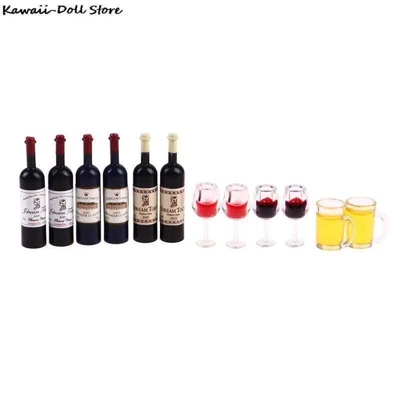 1:12 Dollhouse Miniature Wine Glass Mini Red Wine Cup Model For OB11 BJD Doll House Kitchen Restaurant Decor Accessories 2