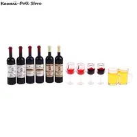 1:12 Dollhouse Miniature Wine Glass Mini Red Wine Cup Model For OB11 BJD Doll House Kitchen Restaurant Decor Accessories 2