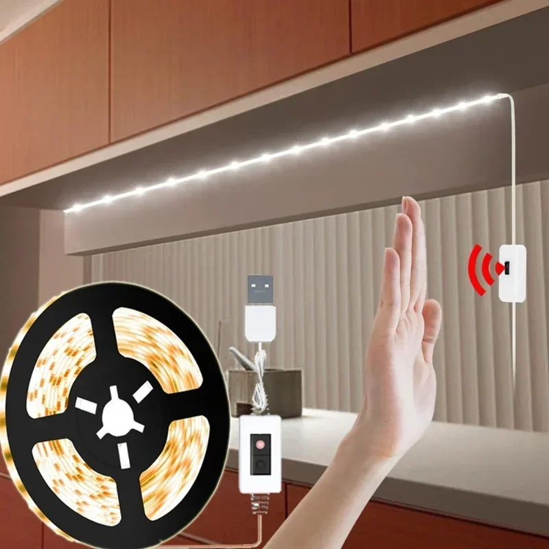 LED Strip with Motion Sensor Led Lights Strip DC5V Kitchen Cabinet Lamp Tape Led Lights USB Conector Tira LED TV for Room Light